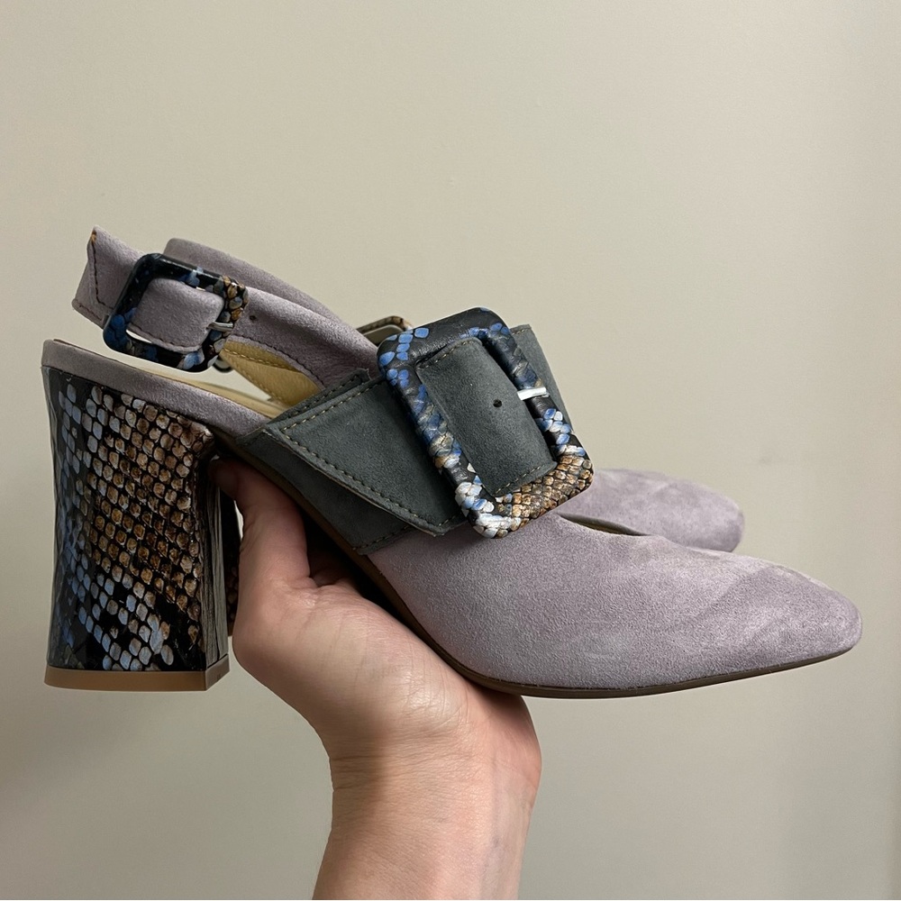 Girotti Block Heel Shoes Snake Suede - Picture 3 of 16